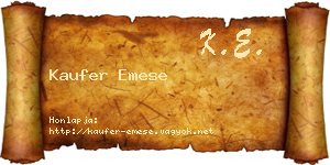 Kaufer Emese névjegykártya